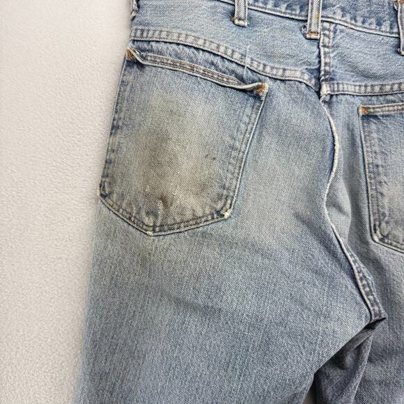 Vintage Big Yank Jeans Fits 30x30 Blue Faded Whisker Bootcut Flared Scovill 70s - Picture 12 of 16